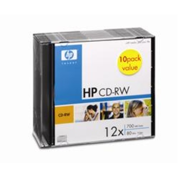 CD-RW HP Slim Case 1шт (700MB, 4x-12x)