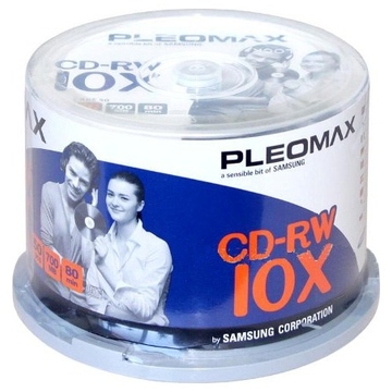 CD-RW Samsung Cake Box 50шт (700MB, 4x-10x)