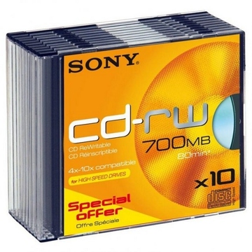 CD-RW Sony Slim Case 10шт (700MB, 12x)