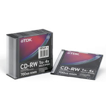 CD-RW TDK Slim Case 10шт (700MB, 1x-4x)