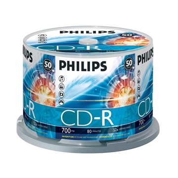 CD-R Philips Cake Box 50шт. (700MB, 52x, Printable)