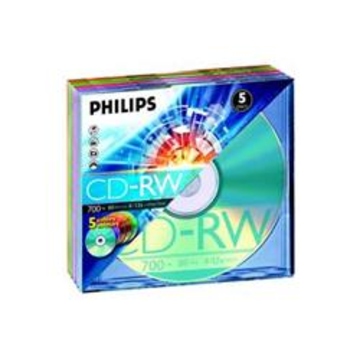 CD-RW Philips Slim Case 5шт (700MB, 12x)