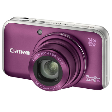 Компактный цифровой фотоаппарат Canon PowerShot SX210 Pink (14.1Mp, 14(4х)Zoom, 3.0", NB-5L)