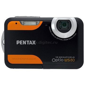 Цифровой фотоаппарат Pentax WS80 Black Orange