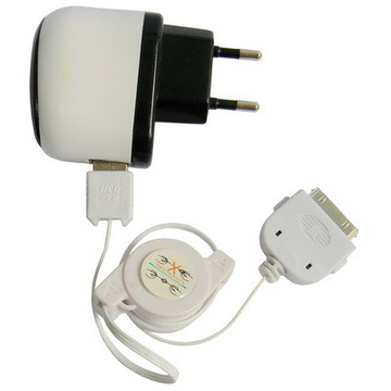 Зарядное устройство белый (3 в 1, для iPhone 3/4GS, iPod 3/4)
