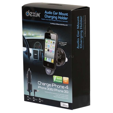 Держатель автомобильный Black (для IPhone 3GS/4 с функцией зарядки, АЗУ+чехол+аудиокабель)