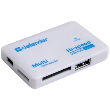Картридер Defender Combo Tiny White (SDHC, SD, Micro SDHC, Micro SD, MMC, RS-MMC, MS, MS Duo, MS PRO, MS PRO Duo, M2)