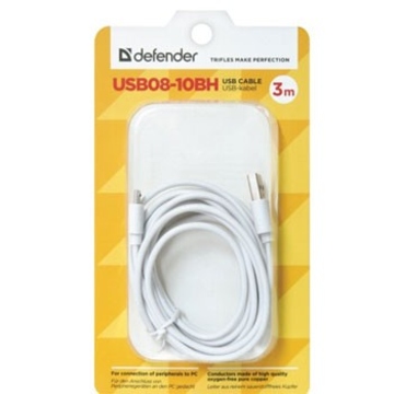 Кабель Defender USB08-10BH USB-microUSB M-M White (3м)