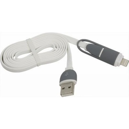 Кабель Defender USB10-03BP USB-microUSB-Lightning M-M White (1м)