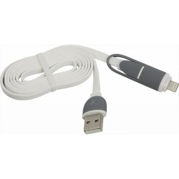 Кабель Defender USB10-03BP USB-microUSB-Lightning M-M White (1м)
