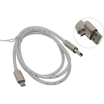 Кабель Defender USB08-03LT LED USB2.0-microUSB (1м) Grey