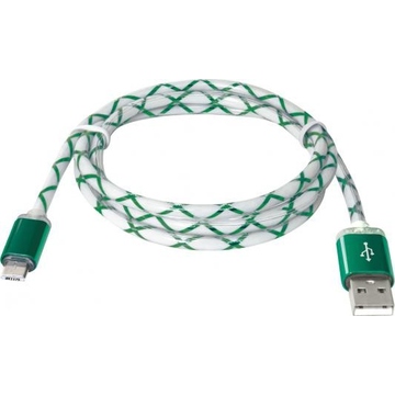 Кабель Defender USB08-03LT LED USB2.0-microUSB (1м) Green