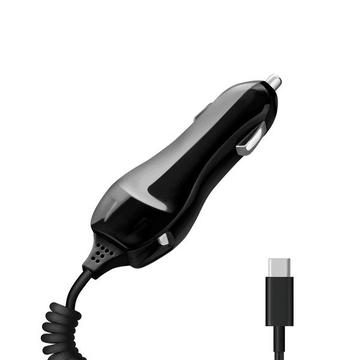 Зарядное устройство Deppa 22132 Black (автомобильное, 2,1A, кабель USB-C)