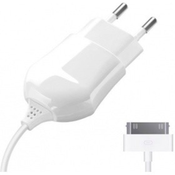 Зарядное устройство Deppa 23124 White (сетевое, USB, 1A, кабель Apple 30-pin)