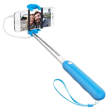 Штатив Monopod Deppa 45000 Selfie Mini Light Blue (телескопический, для селфи, 72см, проводной)