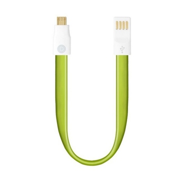 Кабель Deppa 72161 USB2.0-microUSB Green (плоский, 0,23м)