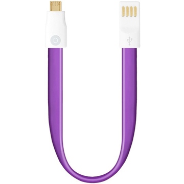 Кабель Deppa 72162 USB2.0-microUSB Violet (плоский, 0,23м)