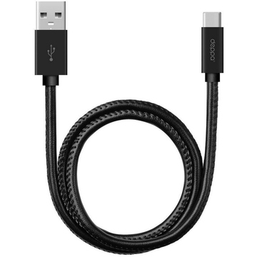 Кабель Deppa 72270 USB2.0-USB-C Leather Black (1,2м)