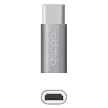 Адаптер Deppa USB-C-microUSB Alum Gray