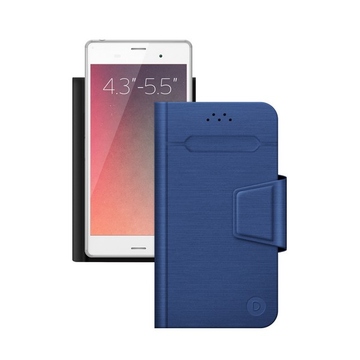 Чехол Deppa Wallet Fold 87009 Blue (для смартфонов 4,3" - 5,5")