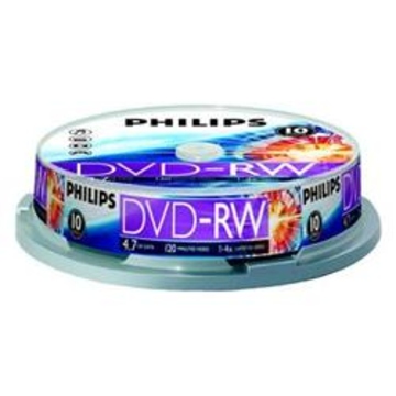 DVD-RW Philips Cake Box 10шт (4.7GB, 4x)