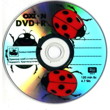 Диск DVD+R Oxion Bulk 100шт (4.7GB, 16x, с рисунком "Жучки")