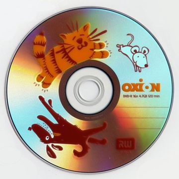 Диск DVD+R Oxion Конверт 125шт (4.7GB, 16x, с рисунком "Кошки-мышки")