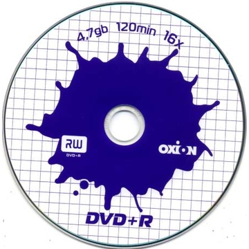 DVD+R (болванка) Oxion Slim Case 1шт (4.7GB, 16x, с рисунком "Клякса")