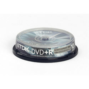 DVD+R (болванка) TDK Cake Box 10шт (4.7GB, 16x, Scratch Proof)