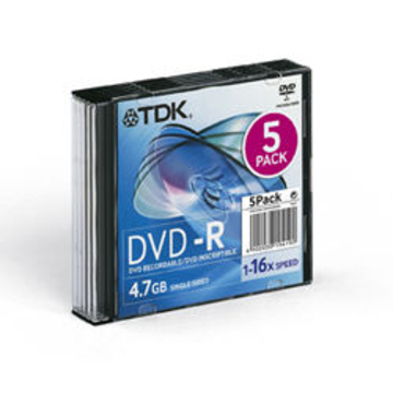 DVD+R (болванка) TDK Slim Case 5шт (4.7GB, 16x)
