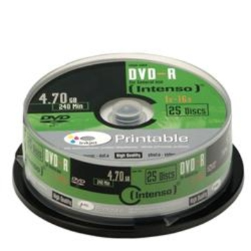 Диск DVD-R Intenso Cake Box 25шт (4.7GB, 16x, Printable)