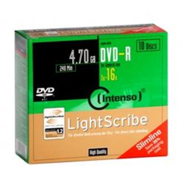 Диск DVD-R Intenso Slim Case 10шт (4.7GB, 16x, Lightscribe)