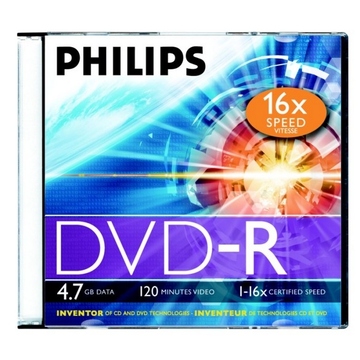 Диск DVD-R Philips Jewel Case 10шт (4.7GB, 16x)