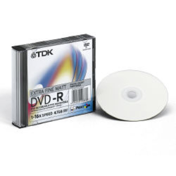 Диск DVD-R TDK Slim Case 5шт (4.7GB, 16x, Printable)