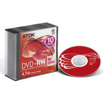 DVD-RW TDK Slim Case 10шт (4.7GB, 6x)