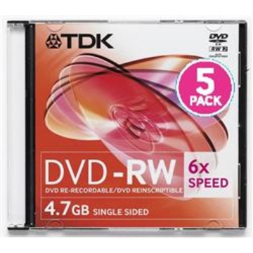 DVD-RW TDK Slim Case 5шт (4.7GB, 6x)