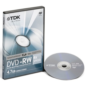 DVD-RW TDK Video Box 1шт (4.7GB, 4x, Scratch Proof)