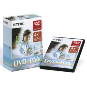 DVD-RW TDK Video Box 5шт (4.7GB, 4x, Scratch Proof)