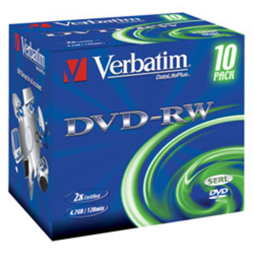 DVD-RW Verbatim Jewel Case 10шт (4.7GB, 2x, 43299)