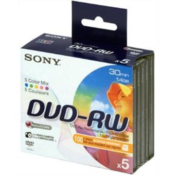 miniDVD-RW Sony Slim Case 5шт (1.4GB, 30мин, Color)