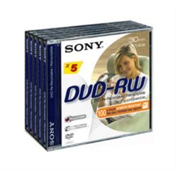 miniDVD-RW Sony Slim Case 5шт (1.4GB, 30мин)