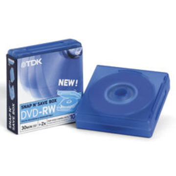 miniDVD-RW TDK Snap and Save Box 10шт. (1.4GB, 2x, Blue)