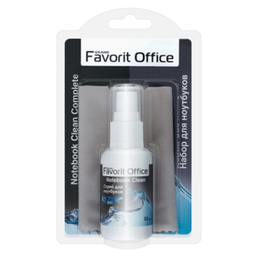 Набор Favorit Office "Notebook Clean" (набор для ухода за ноутбуками,в блистере 50мл+1сухая салфетка)