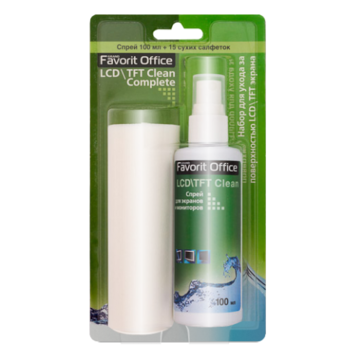 Набор Favorit Office "LCD/TFT Clean Complete" (набор для ухода за ЖК экранами и мониторами,в блистере 100мл+15сух. салфеток)