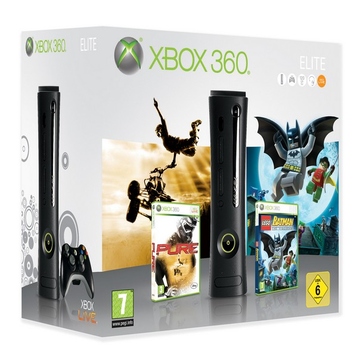 Игровая приставка Microsoft Xbox 360 Elite 52V-00095 (комплект с 2 играми Disney Pure и Lego Batman)