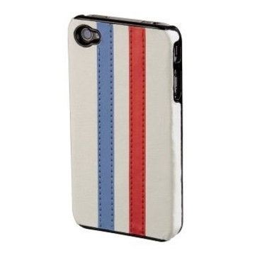 Футляр Hama Stripe White/Blue/Red (для iPhone4, пластик)