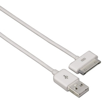 Кабель Hama White (для зарядки/синхронизации iPad/iPhone/iPod, USB-A, 1м, H-106324)