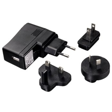 Зарядное устройство Hama H-106348 Black (универсальный, 4 вилки разных стран, 2100 mA, 100-240V, 5V)