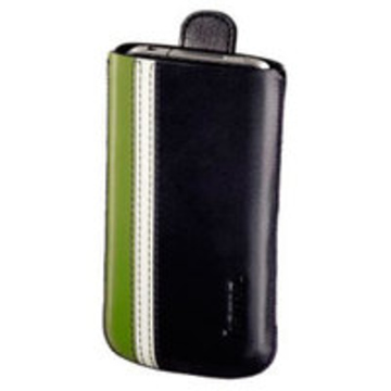 Чехол Hama Black Green (для iPhone4, кожа, язычок для извлечения, H-107113)