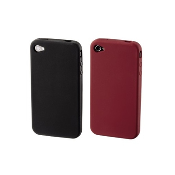 Футляр Hama Skin Black Red (для iPhone 4, силикон, набор 2шт, H-107126)